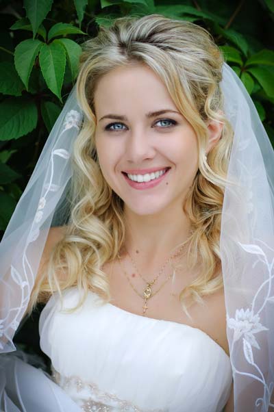 Half Updo Wedding Hairstyles for Long Hair with Veil