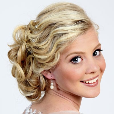 Lace romantic homecoming hairstyles for medium